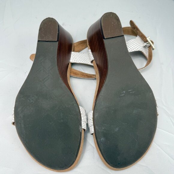 Vionic Sandals Womens 10 White Synthetic Wedge Buckle Heel Adjustable Straps - Picture 12 of 12